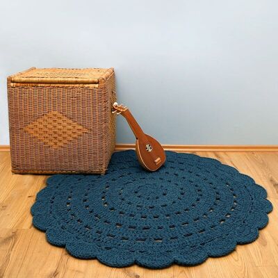 ALMA BLUE crochet children's rug