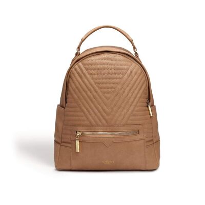 Camberwell Brown Quilted Vegan Laptop Backpack