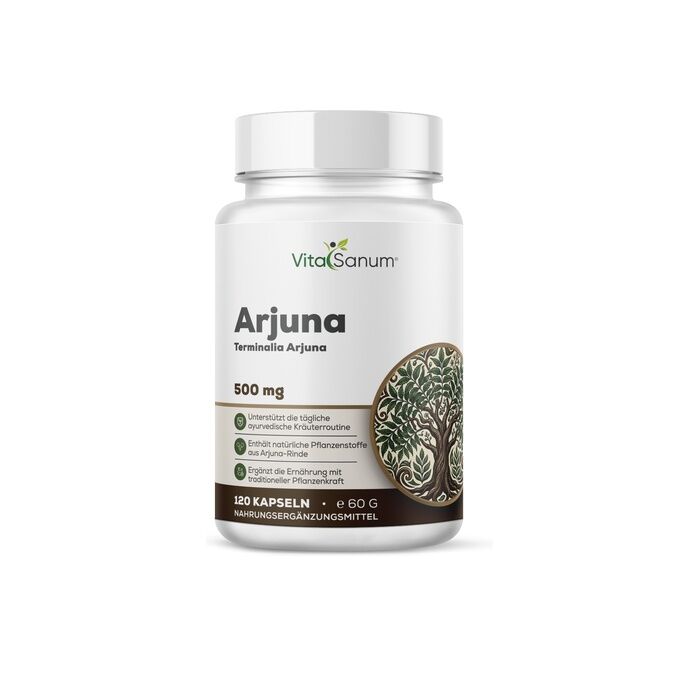 VitaSanum® Arjuna (Terminalia arjuna) – 1500 mg Tagesportion – 120 Kapseln