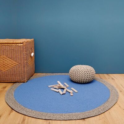NOLAN BLUE tappeto per bambini in lana intrecciata