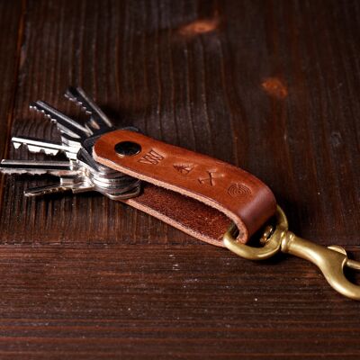 Schlüsseletui, Schlüsselorganizer, Leder - Braun