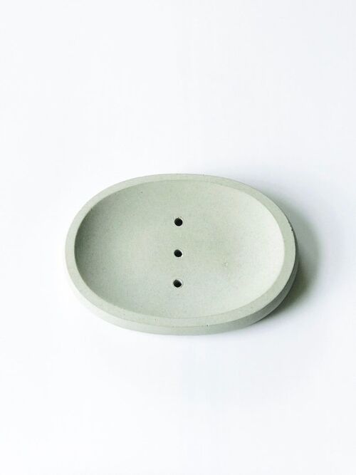 Concrete oval soap dish (grey)