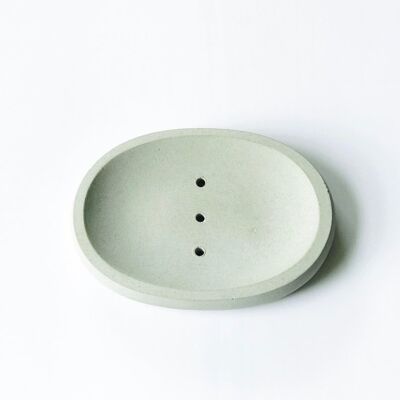 Concrete oval soap dish (grey)