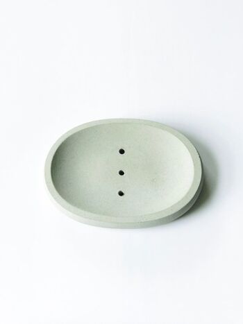Porte-savon ovale en béton (gris) 1