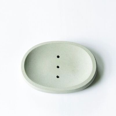 Concrete oval soap dish (grey)