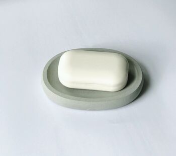 Porte-savon ovale en béton (gris) 2