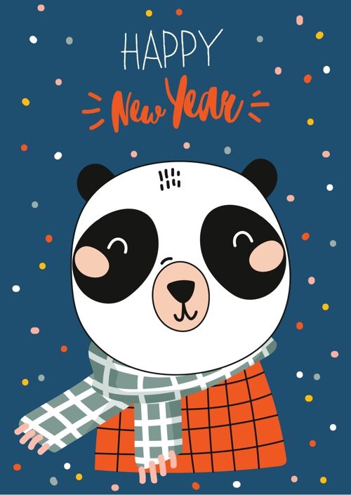 Panda Happy New Year | Kaart A6