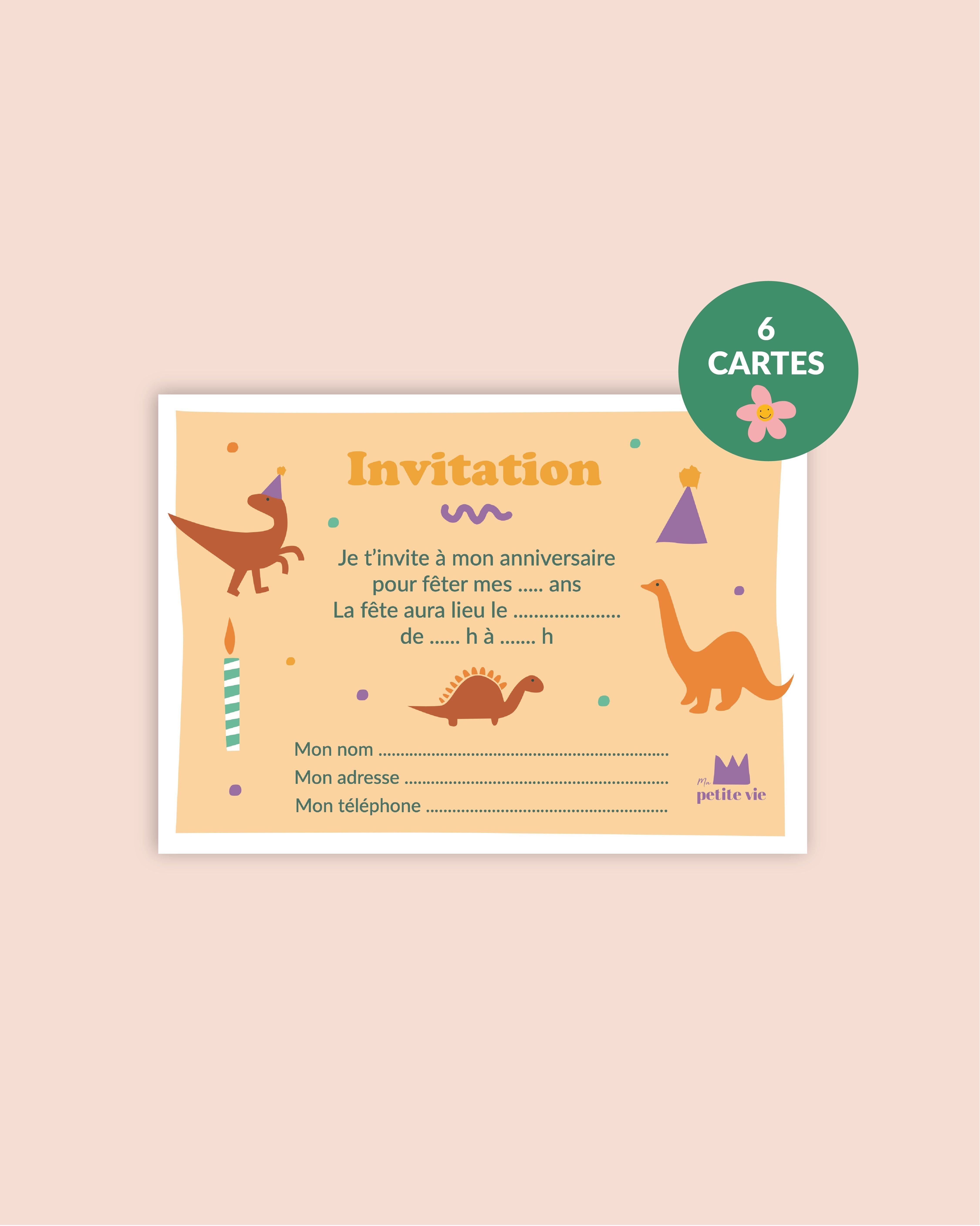 Le lot de cartes d'anniversaire dinosaure