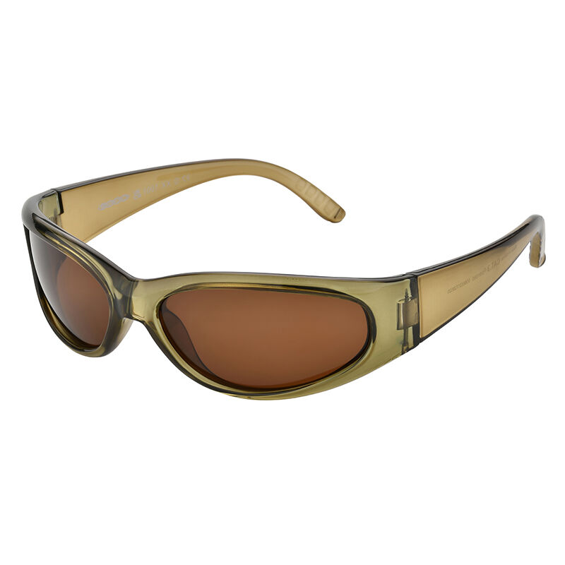 "NUOVI" Occhiali da sole polarizzati Icon Eyewear SHARK con montatura verde oliva trasparente scuro e lenti polarizzate marroni