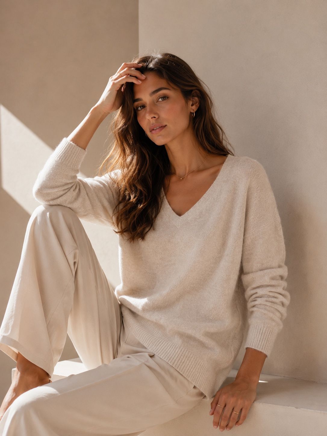 Pullover Col V en 100% Laine - Fabriqué en Italie