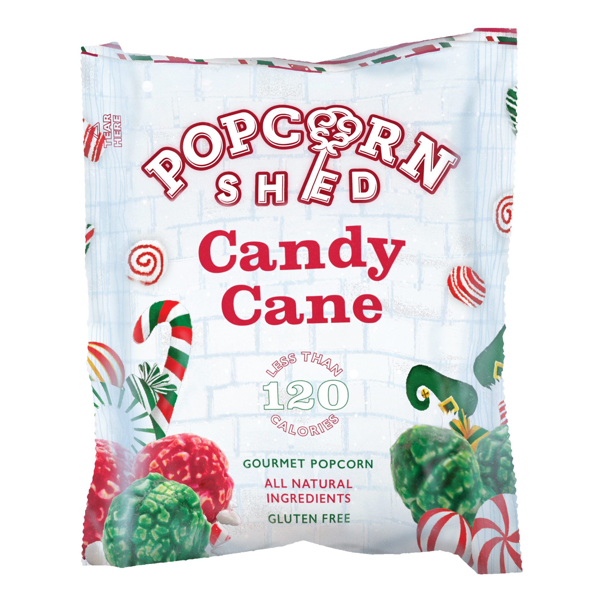 Candy Cane Gourmet Popcorn Snack Pack