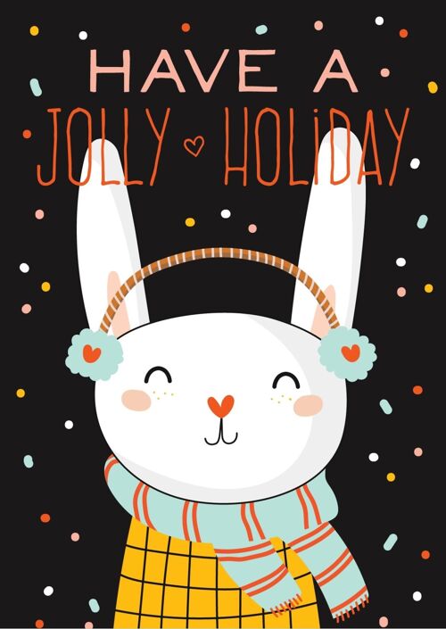 Have a jolly holiday konijn | Kaart A6