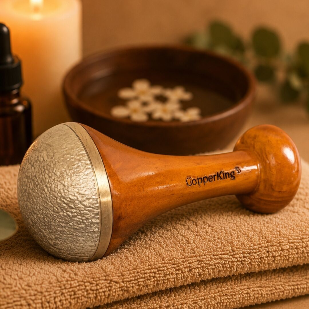 Kansa Vatki Wand voor voet- en lichaamsmassage (2-in-1, CopperKing)