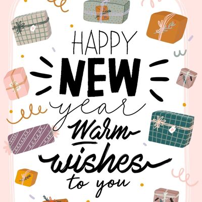 Happy new year warm wishes for you | Card A6