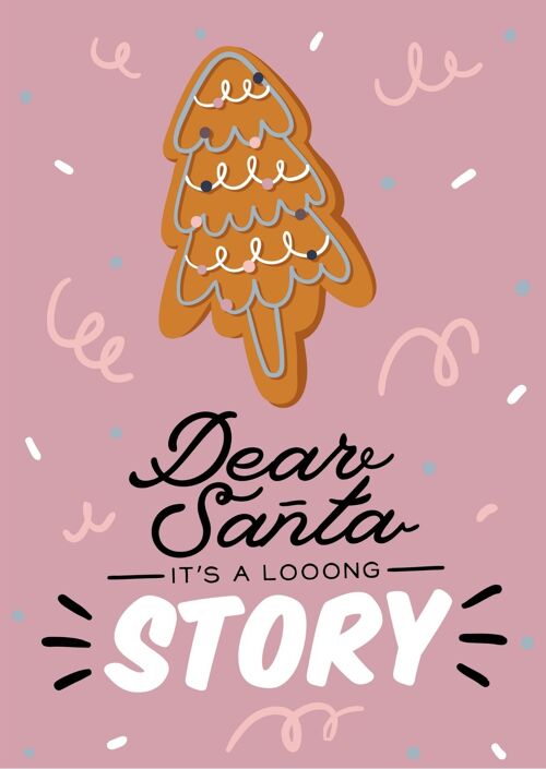 Dear santa it's a loooong story | Kaart A6