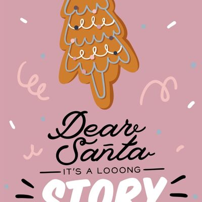 Dear santa it's a loooong story | Kaart A6