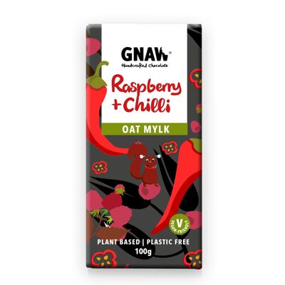 Raspberry & Chilli Oat Mylk Chocolate Bar • Vegan 🌱