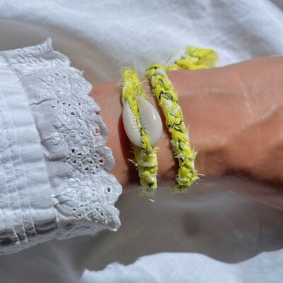 Bracciale Bandana e Conchiglia - Giallo