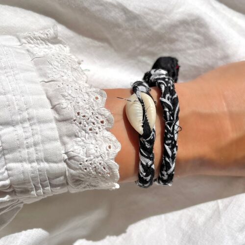 Bracelet Bandana & Coquillage - Noir