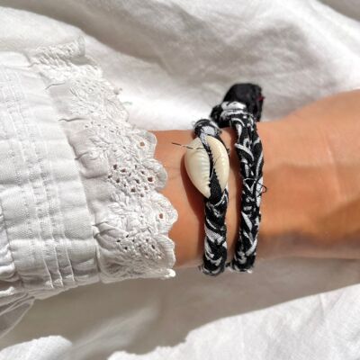 Pulsera Bandana & Shell - Negro