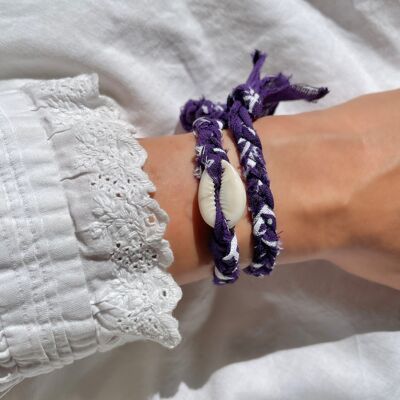 Bandana & Shell Bracelet - Purple
