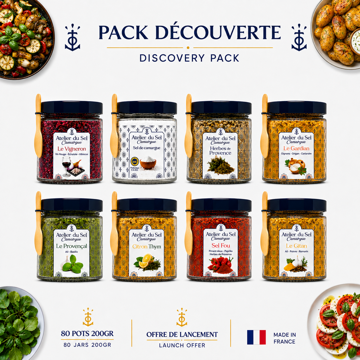 Entdeckerpaket „80 Gläser mit aromatisiertem Salz“
