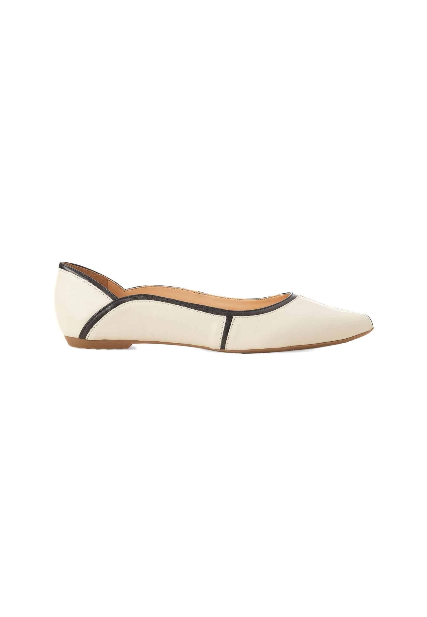 Pitanga Beige Leather Ballerinas