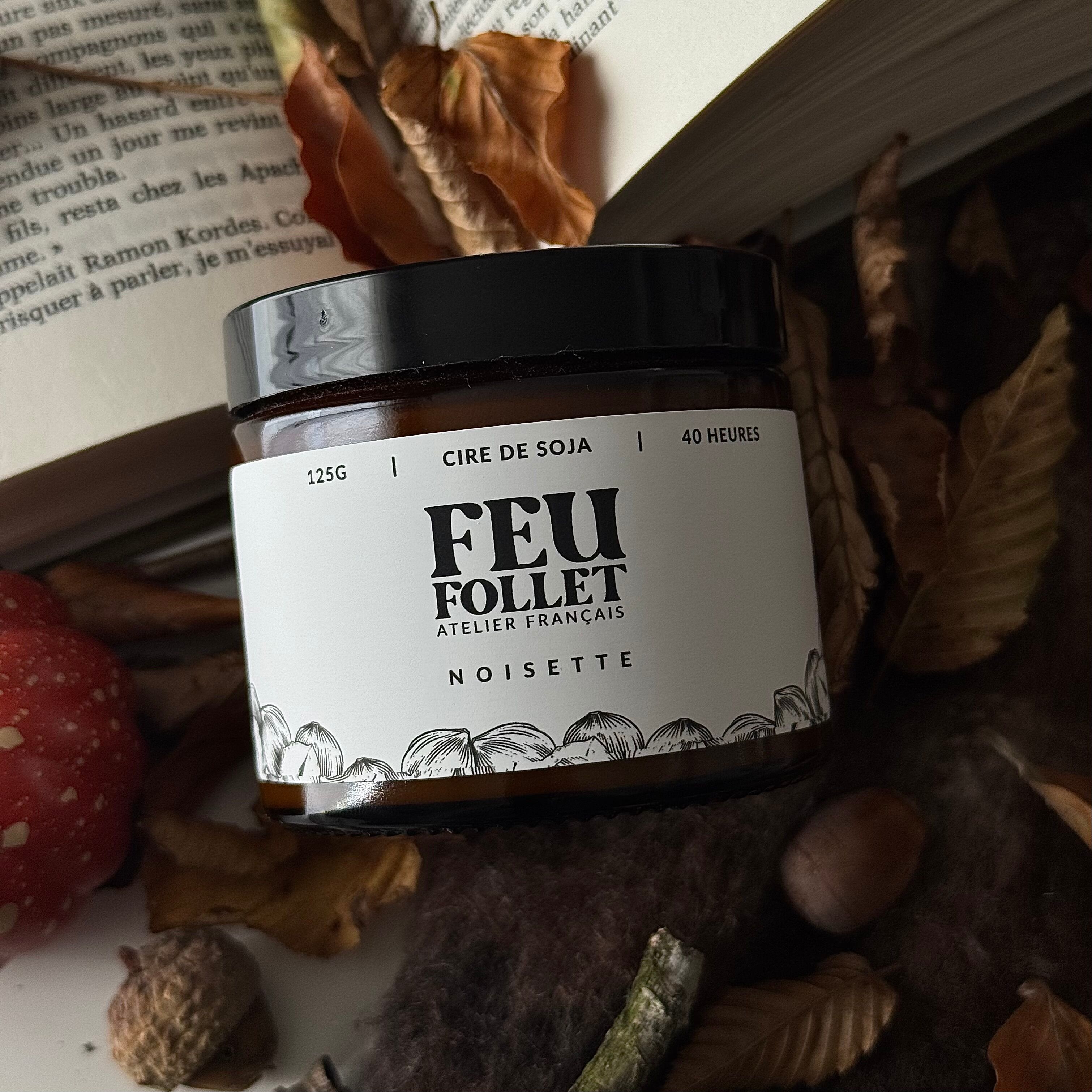 Bougie Artisanale Parfumée en Pot, Bougie Cire de Soja Naturelle, Déco Cocooning, Bougie Végétale Fait Main | Cadeau Femme – Noisette