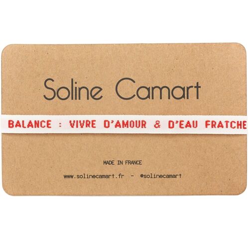 BALANCE : VIVRE D'AMOUR & D'EAU FRAÎCHE - Rouge - Sans Charm