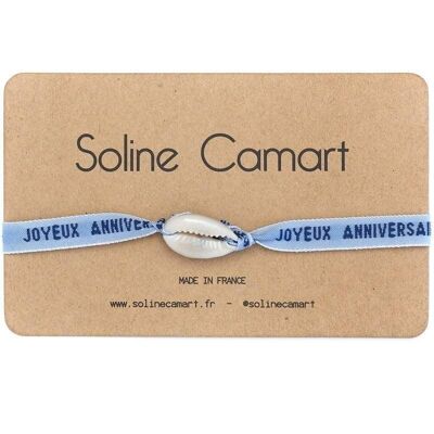 JOYEUX ANNIVERSAIRE - Bleu - Coquillage