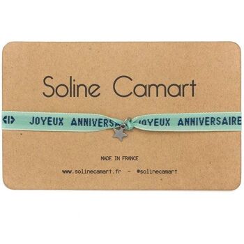 JOYEUX ANNIVERSAIRE - Vert - Étoile Argentée