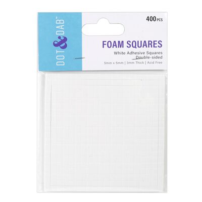 Dot & Dab Foam Squares x400 3mm white