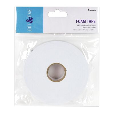 Dot & Dab Foam Tape 18mm x 5m x 2mm white
