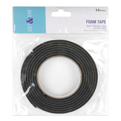 Dot & Dab Foam Tape 18mm x 2.5m x 4mm black