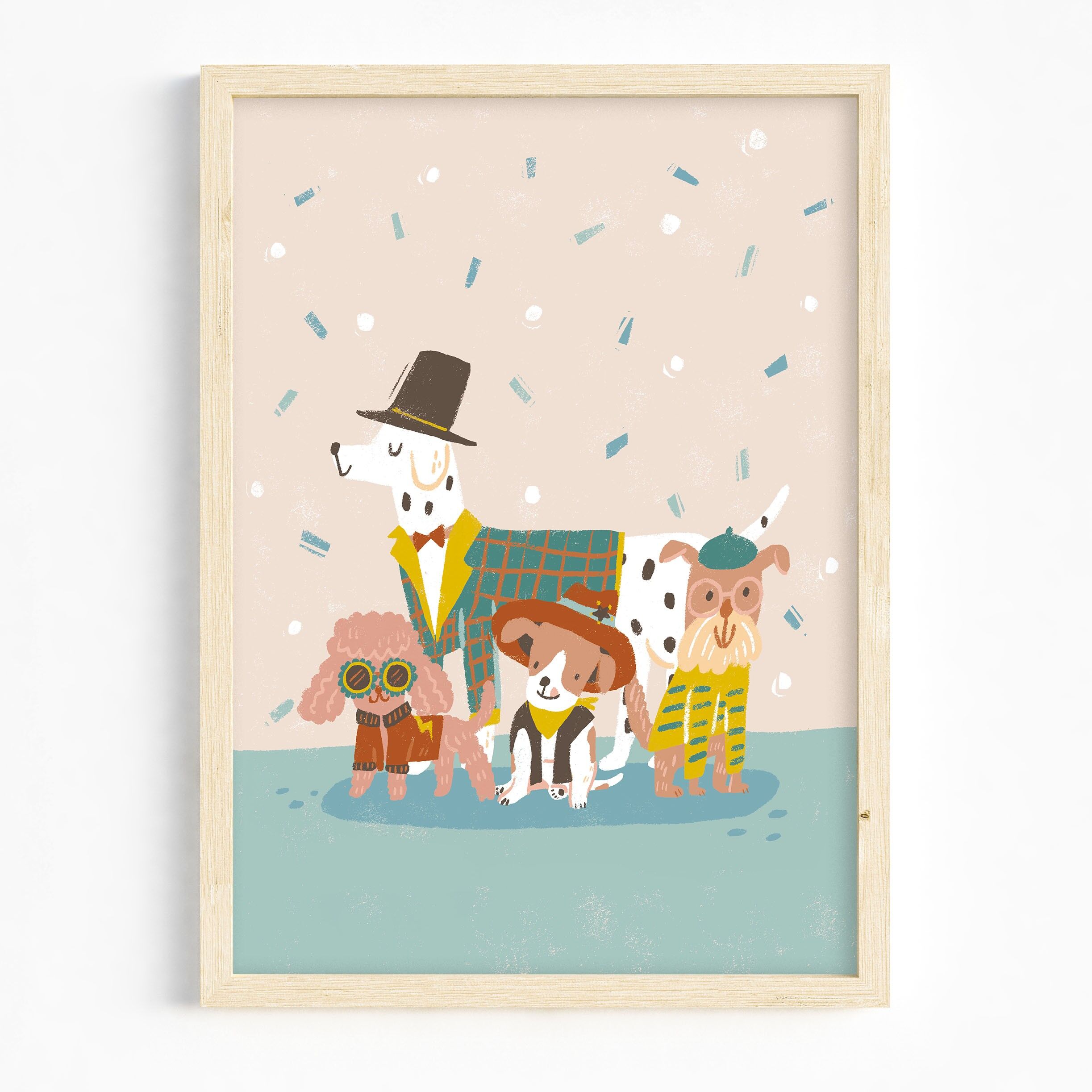 Impression d'art A3/Cool chiens