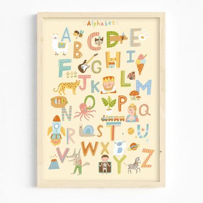 Impression d'art A3/ABC Alphabet