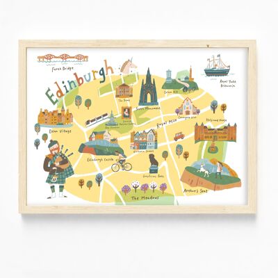 A3/ Edinburgh Karte Kunstdruck