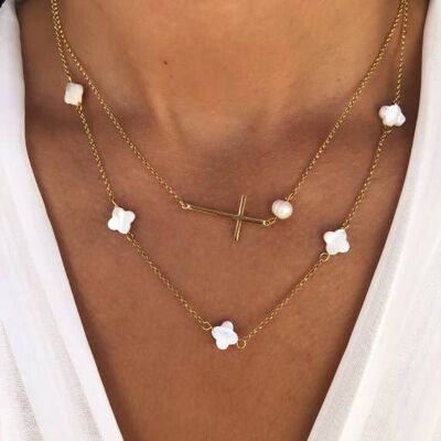 Sideways Cross Necklace, Tiny Crosses Necklace,__Tiny Necklaces