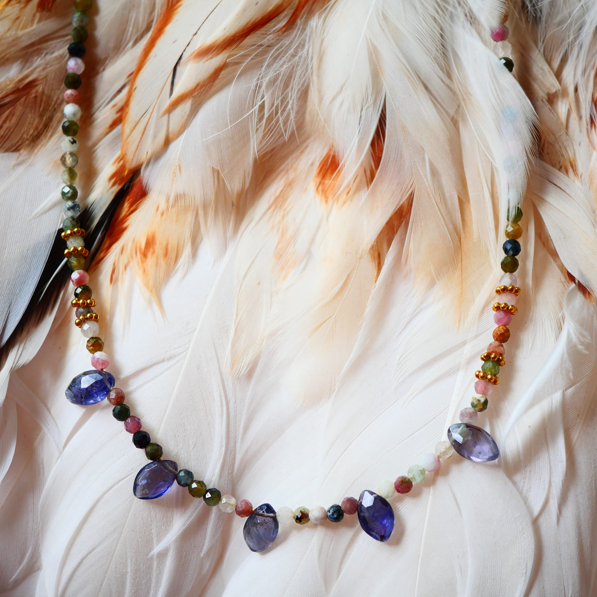 Collier RANGA - Tourmalines Multicolores Iolites