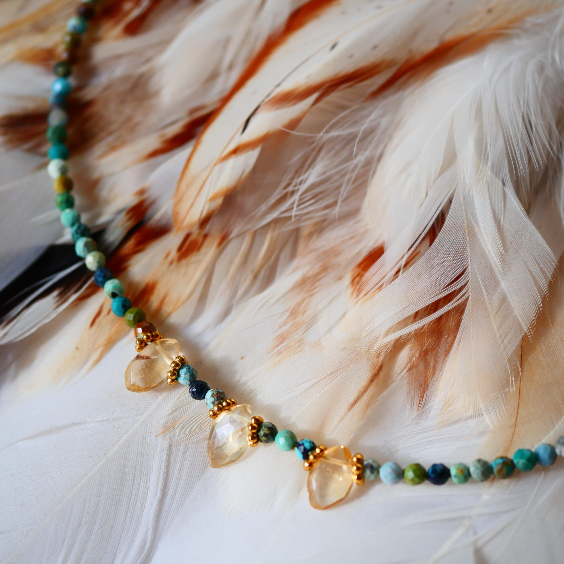 Collier DEEPTI - Turquoise et Citrine