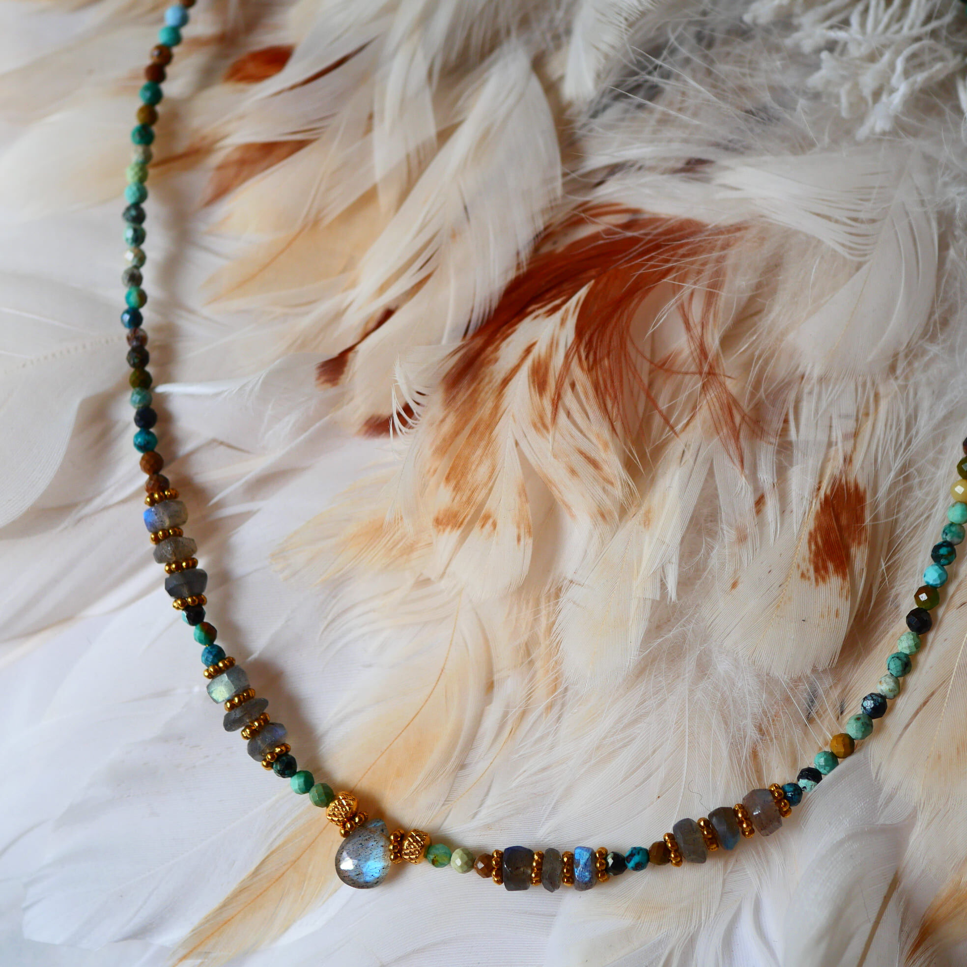 Collier VANI - Turquoise et Labradorite