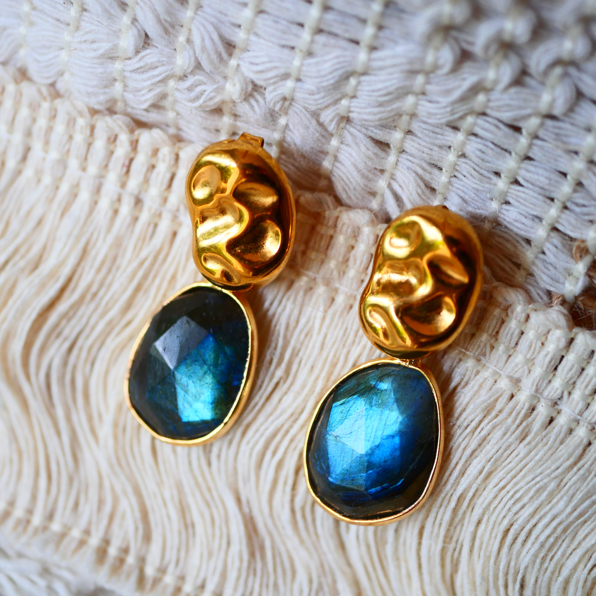 Boucles KAVACHA - Labradorite