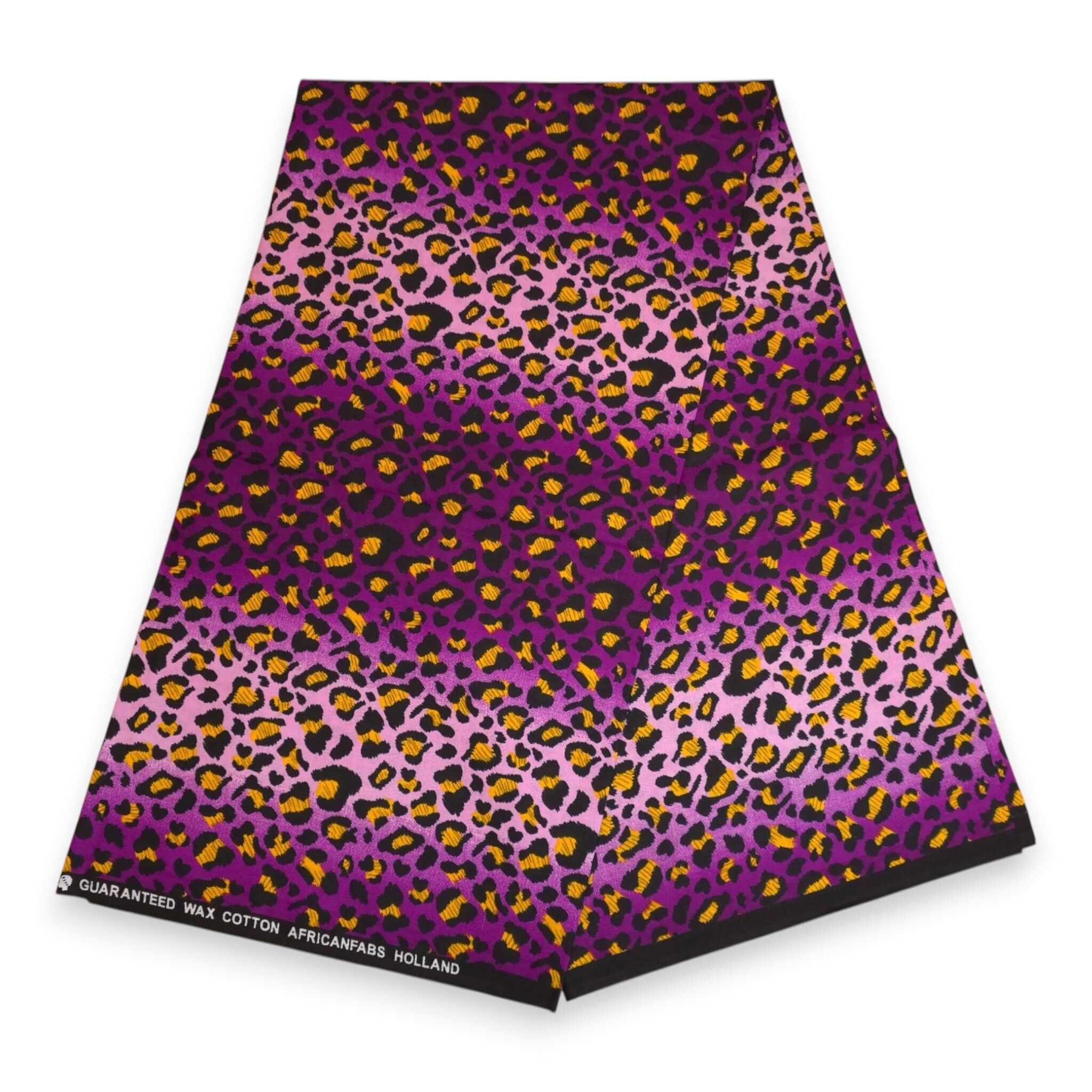 6 Yards - African Wax print fabric - Purple Leopard Spots - 100% cotton