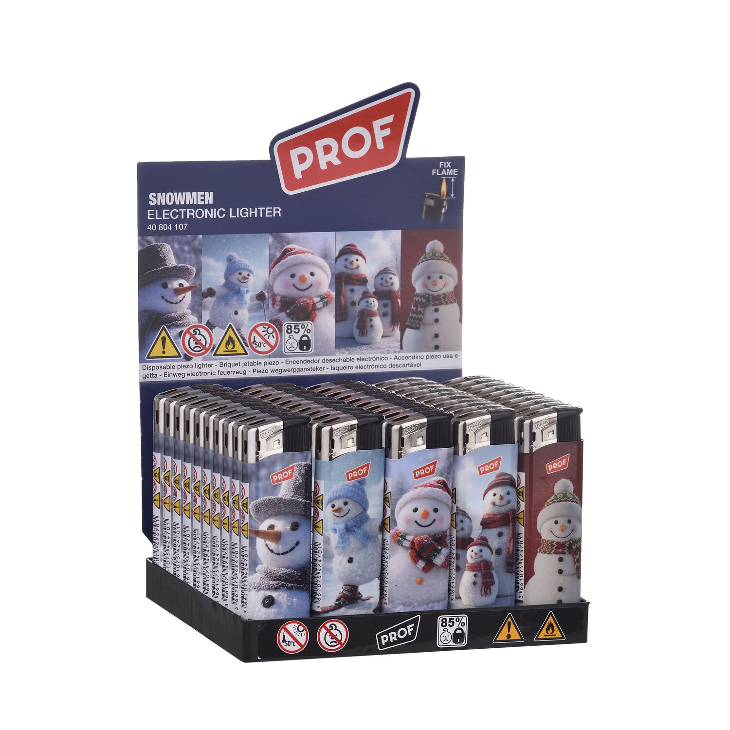 PROF Fix Flame Elektronisches Feuerzeug mit Schneemann-Design