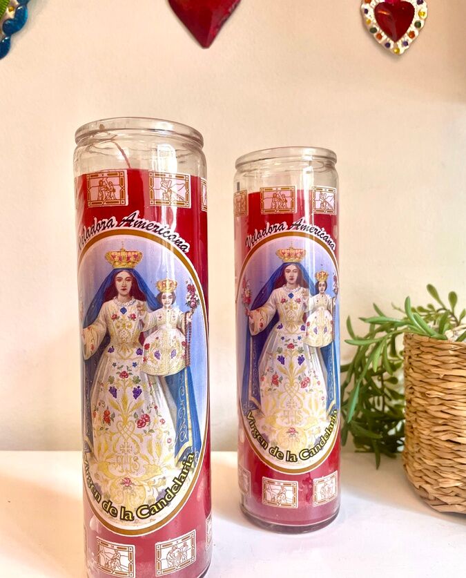 Red Candelaria Virgin Candle