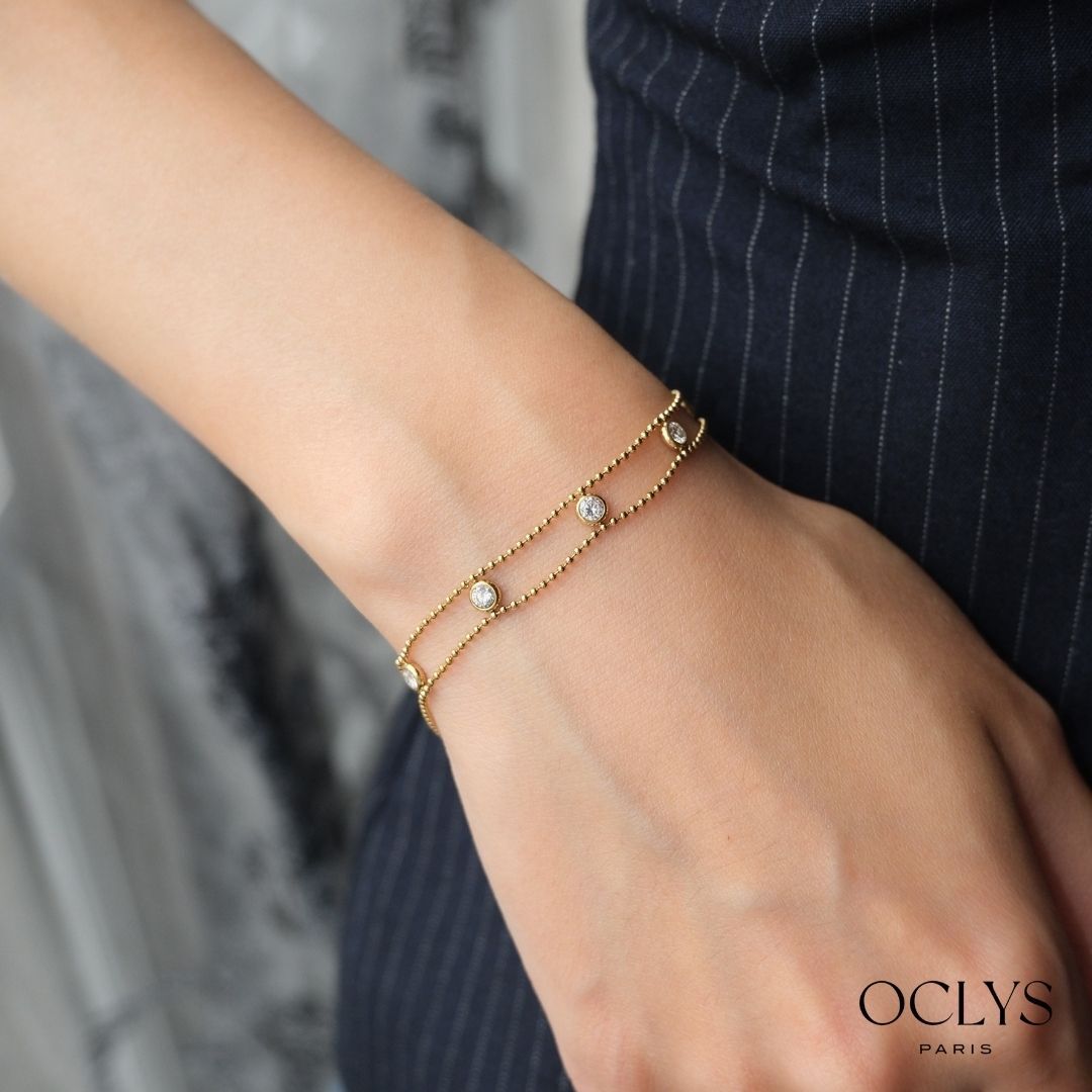 Nuria stainless steel rhinestone bracelet