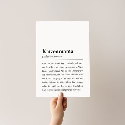 Katzenmama: DIN A4 Definitions-Poster