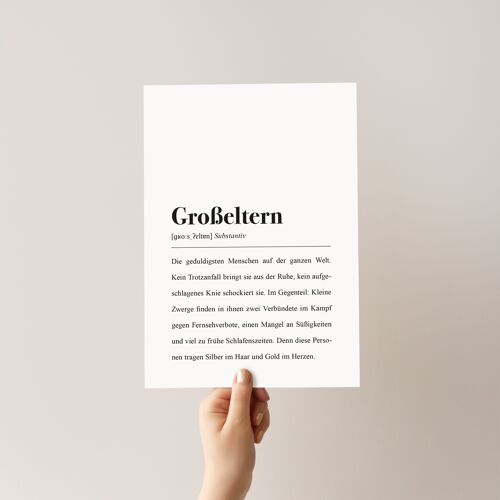 Großeltern Definition: DIN A4 Poster