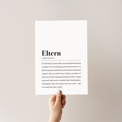 Eltern Definition: DIN A4 Poster