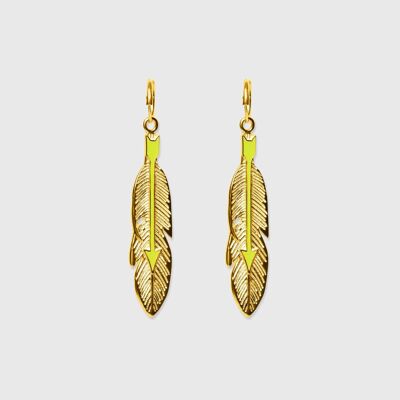 Gold Feather Earrings